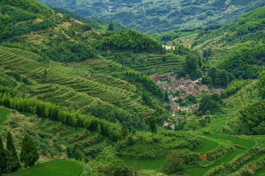 Summer terrace in Yunhe County Lishui city Zhejiang province China.
