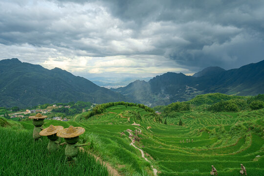 Summer terrace in Yunhe County Lishui city Zhejiang province China.