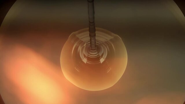 Czochralski Crystal Growth Process &ndash; Monocrystalline Silicon Ingot Being Pulled from Molten Silicon for Solar Cell Wafer Production