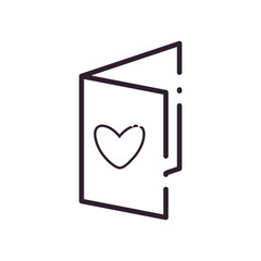 Love card with heart line style icon vector design