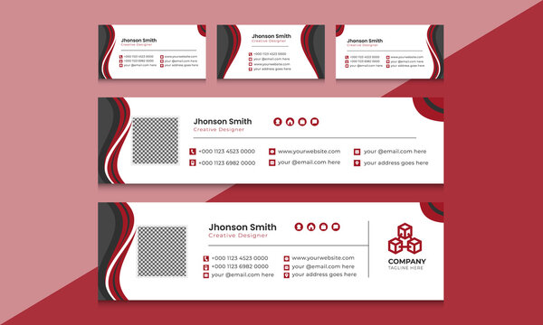 Multi purpose corporate business email signature templates set.