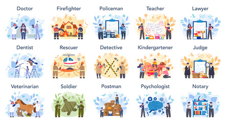 Budget profession set. Government and social profession.