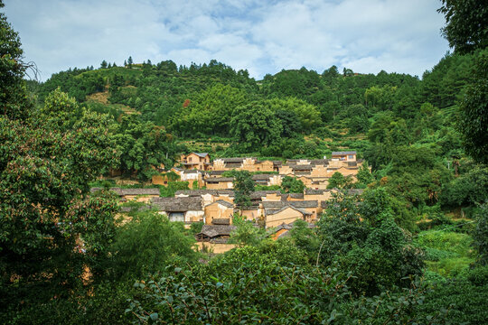 Yangjiatang old village in the middle of the mountains in Songyang County,  Zhejiang Province, China.