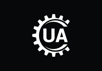 Initial Monogram Letter U A Logo Design Vector Template. U A Letter Logo Design