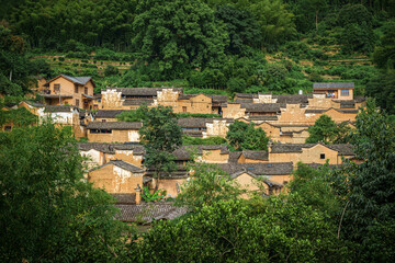Fototapeta na wymiar Yangjiatang old village in the middle of the mountains in Songyang County, Zhejiang Province, China.