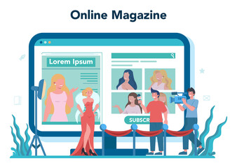 Magazine editor online service or platform. Journalist and designer