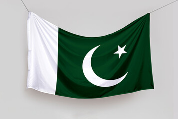 Hanging flag of Pakistan
