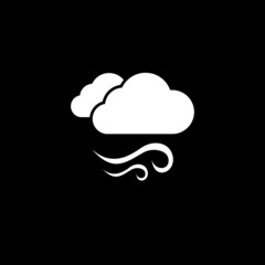 Wind cloud icon isolated on dark background