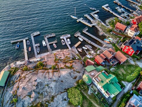 Aerial View of Sandhamn in Stockholm Archipelago