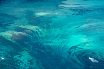 Fototapeta na wymiar Underwater waterfall Mauritius from Air