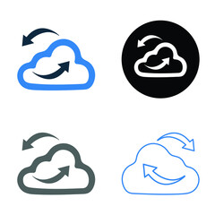 Cloud synchronization icon, vector graphics