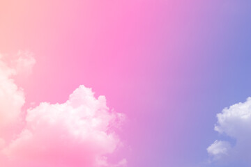 beauty abstract image freshness air multicolor on sky fluffy clouds  pastel on white cloud. colorful gradient .