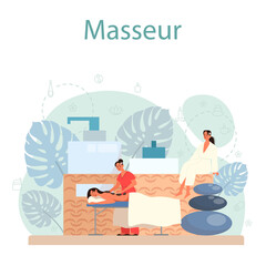 Massage and masseur concept. Spa procedure in beauty salon.