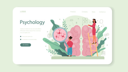 Psychology web banner or landing page. Mental and emotional