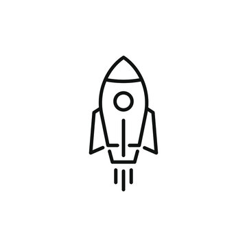 Rocket launch line icon. Startup symbol concept isolated on white background. Vector illustration