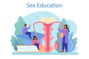 Sexual education concept. Sexual health lesson for young people.