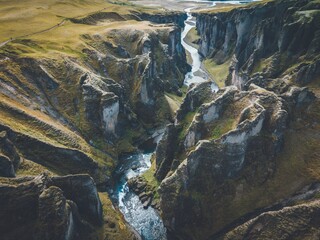 Fjaðrárgljúfur Canyon on the South Coast of Iceland