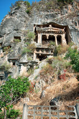Fototapeta premium The Tomb of Amyntas, known as the Fethiye Tomb is an ancient tomb built in the city of Fethiye in Turkey.