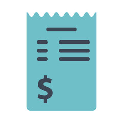 receipt with dollar symbol flat style icon