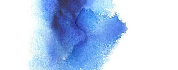 Zelfklevend Fotobehang Abstract watercolor and acrylic blot painting. Blue Color design element. Texture paper. Isolated on white background. © Liliia