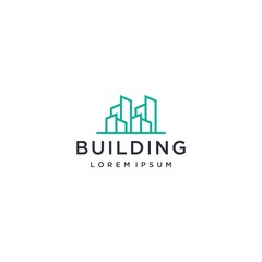 minimalist building logo made with lines.