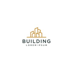 Naklejka premium minimalist building logo made with lines.