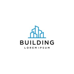 minimalist building logo made with lines.