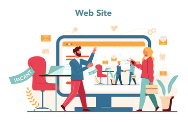 Human resources manager online service or platform. Idea