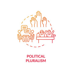 Political pluralism concept icon. Political philosophy idea thin line illustration. Populism. Different parties coexistence. Human rights. Vector isolated outline RGB color drawing