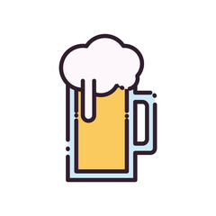 beer glass line and fill style icon vector design