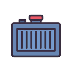 car battery line and fill style icon vector design