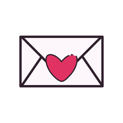 Love card with heart line and fill style icon vector design