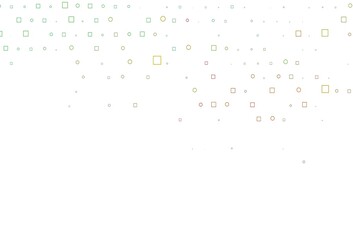 Light Green, Red vector pattern with spheres, squares.