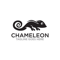 Chameleon animal logo design template