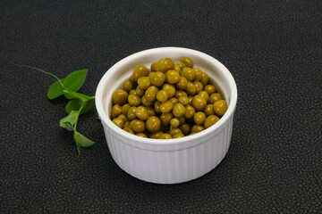 Canned Green peas in the bowl