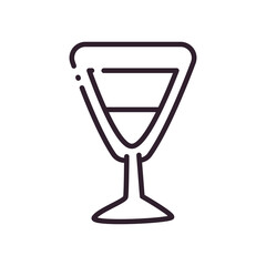 martini cocktail glass line style icon vector design