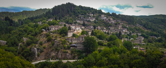 village panorama of the mountains