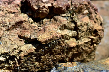 the surface of the stone in the sun