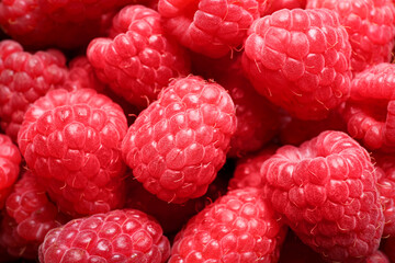 Fresh sweet ripe raspberries as background, closeup
