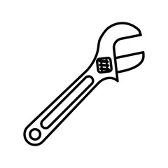 wrench key tool line style icon