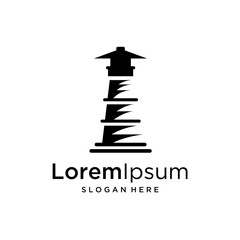 Lighthouse building logo design vector template, Icon design. Template elements