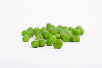 A scattering of green peas