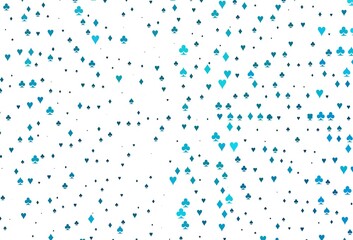 Light BLUE vector background with cards signs.