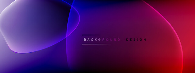 Vector abstract background - liquid bubble shapes on fluid gradient with shadows and light effects. Shiny design template for text