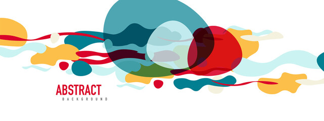 Trendy liquid style shapes abstract design, dynamic vector background for placards, brochures, posters, web landing pages, covers or banners