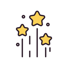Isolated stars shapes line and fill style icon vector design