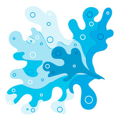 Pattern of blue wavy shapeless figures. Vector spray