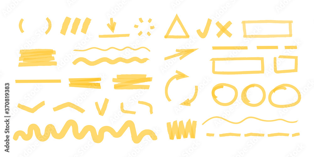 Canvas Prints highlighter strokes. marker pen dotted shapes circle and square frames for news titles vector drawin