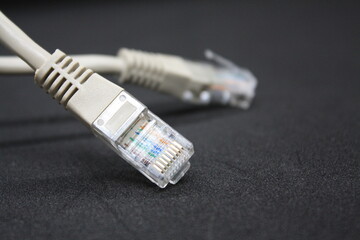 patch cord on a dark background