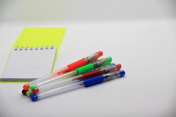 colored pen on a notebook
